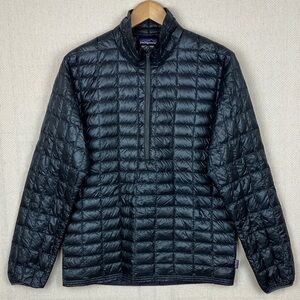 Patagonia Ultralight Down 1/2 Zip Pullover Shirt Jacket Men's Small Black